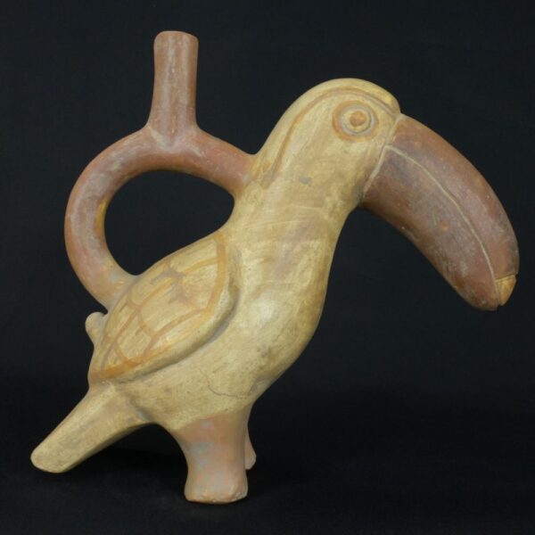 Pre-Columbian Moche Toucan Ceramic Ritual Bottle - Image 5