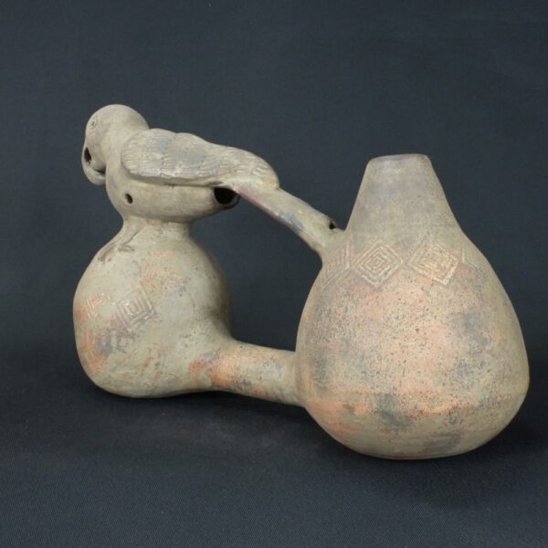 Pre-Columbian Inca Water Whistle with Parrot Design - Image 2
