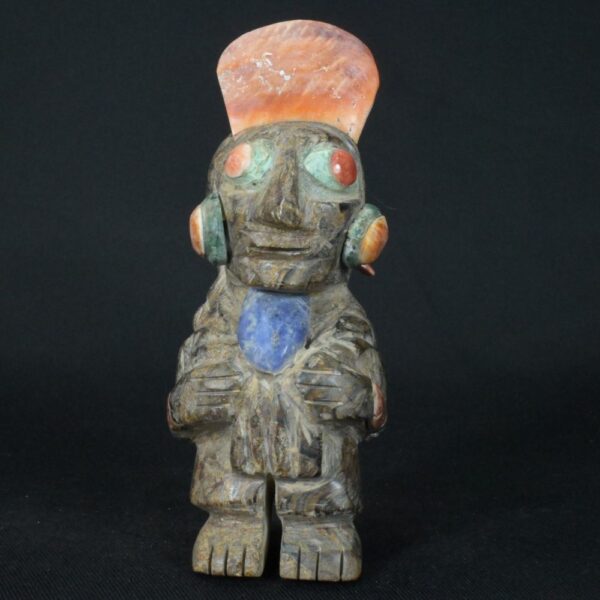 Pre-Columbian Moche Priestess Figurine with Inlays - Image 7
