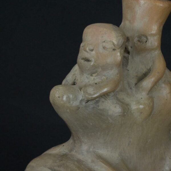 Pre-Columbian Moche Ceramic Whistle with Cacao and Figures - Image 12