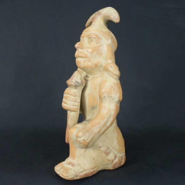 Pre-Columbian Moche Warrior Ceramic Figurine - Image 3