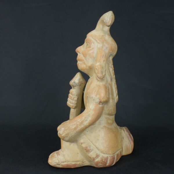 Pre-Columbian Moche Warrior Ceramic Figurine - Image 4