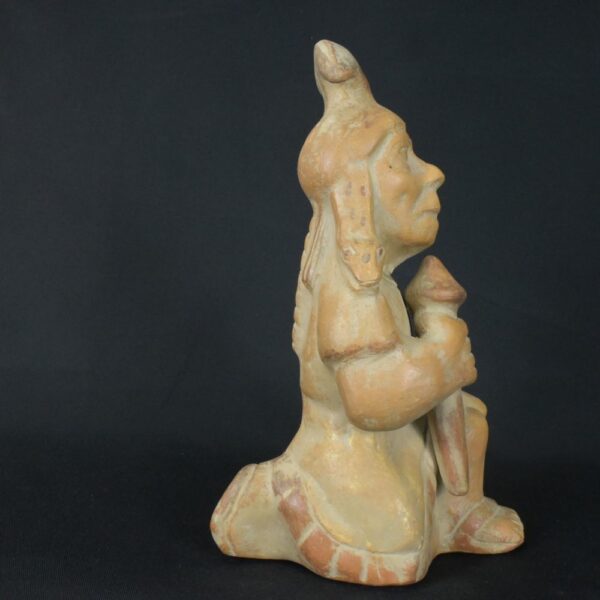 Pre-Columbian Moche Warrior Ceramic Figurine - Image 8