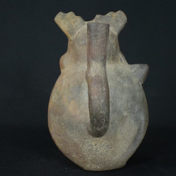 Pre-Columbian Moche Warrior Ceramic Bottle - Image 6