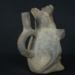 Pre-Columbian Moche Warrior Ceramic Bottle - Image 7