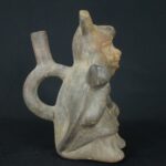 Pre-Columbian Moche Warrior Ceramic Bottle - Image 8