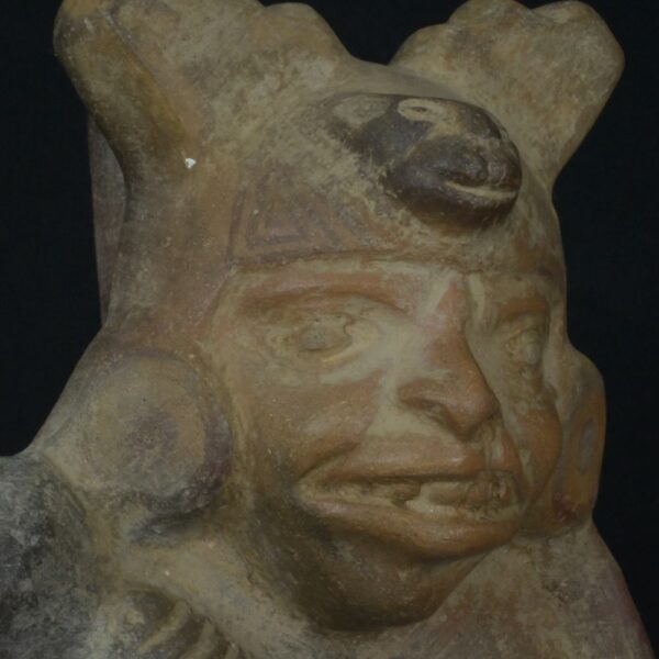 Pre-Columbian Moche Warrior Ceramic Bottle - Image 12