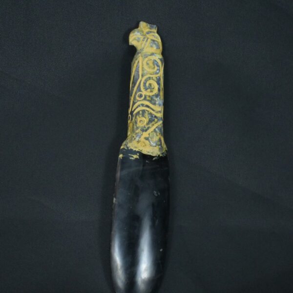 Pre-Columbian Moche Obsidian Ritual Knife with Condor Motif - Image 2