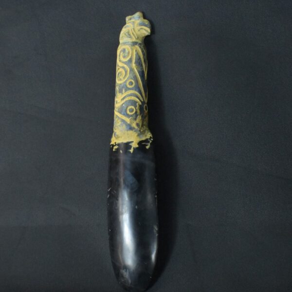 Pre-Columbian Moche Obsidian Ritual Knife with Condor Motif - Image 6