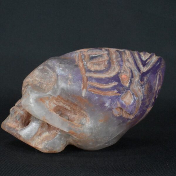 Pre-Columbian Moche Amethyst Double Skull Artifact - Image 2