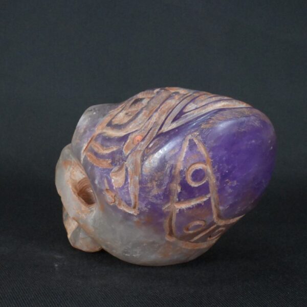 Pre-Columbian Moche Amethyst Double Skull Artifact - Image 3