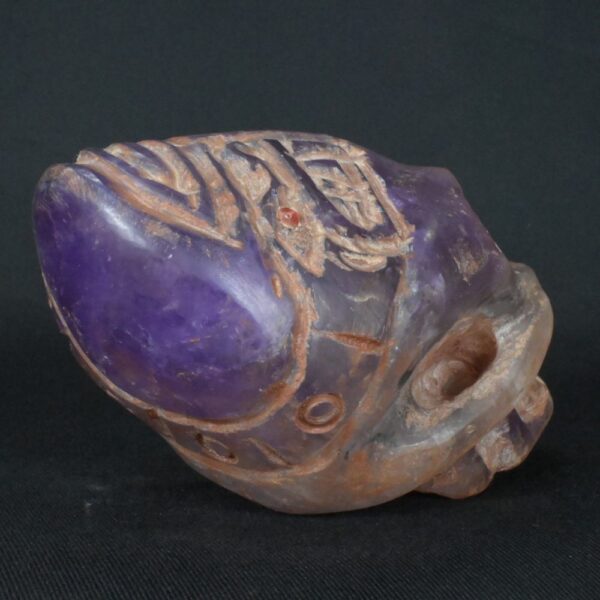 Pre-Columbian Moche Amethyst Double Skull Artifact - Image 5