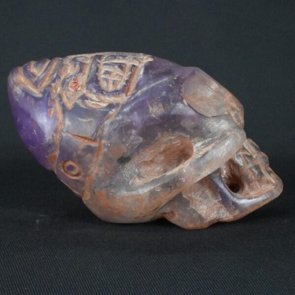 Pre-Columbian Moche Amethyst Double Skull Artifact - Image 6