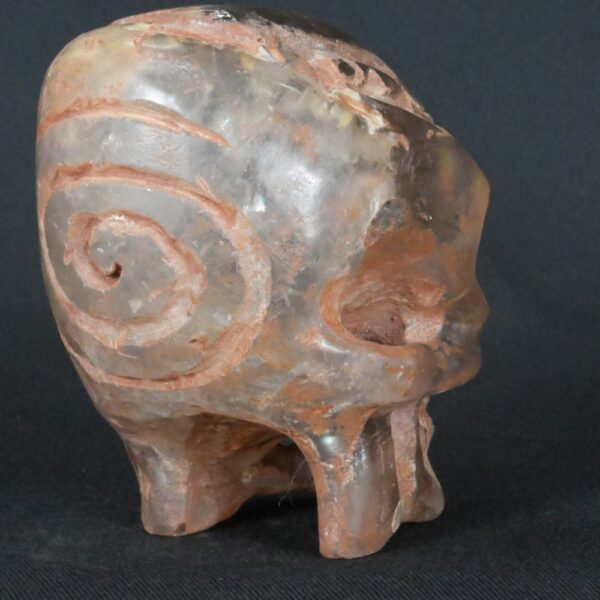 Pre-Columbian Moche Quartz Skull Sculpture - Image 4