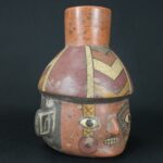 Pre-Columbian Paracas Ritual Ceramic Bottle - Imagen 8