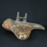Pre-Columbian Nazca Manta Ray Ceramic Bottle