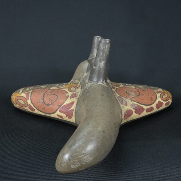 Pre-Columbian Nazca Manta Ray Ceramic Bottle - Image 3