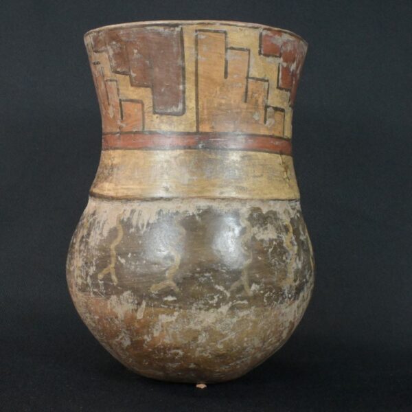 Pre-Columbian Nazca Ceremonial Vessel with Face Motif - Image 3