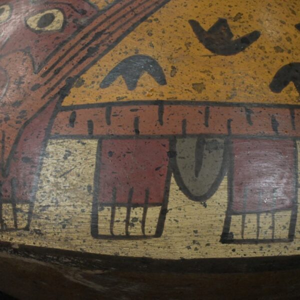 Pre-Columbian Nazca Ceramic Ritual Bottle with Insect Motifs - Image 12