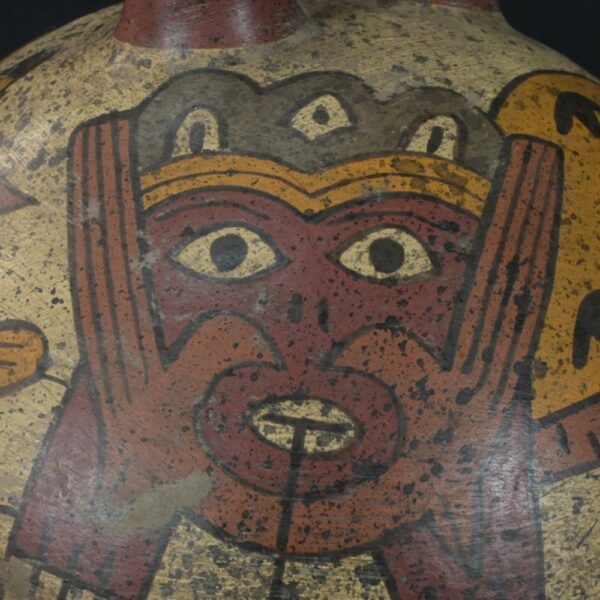 Pre-Columbian Nazca Ceramic Ritual Bottle with Insect Motifs - Image 14