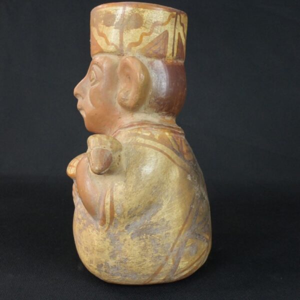 Pre-Columbian Moche Ceremonial Vessel with Bird Motif - Image 3