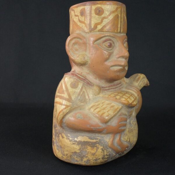 Pre-Columbian Moche Ceremonial Vessel with Bird Motif - Image 8
