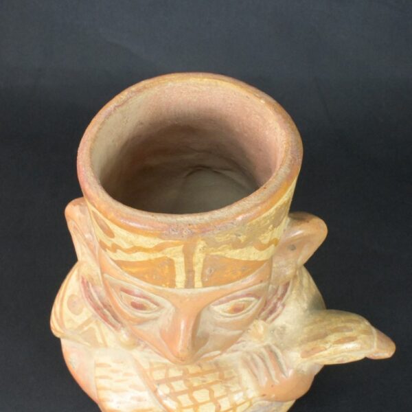 Pre-Columbian Moche Ceremonial Vessel with Bird Motif - Image 9