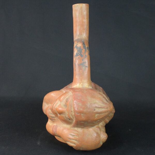 Pre-Columbian Moche Ceramic Ritual Bottle - Image 3
