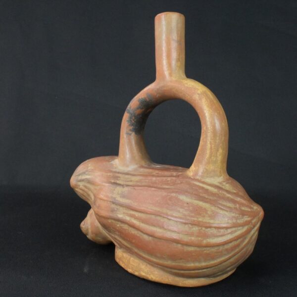Pre-Columbian Moche Ceramic Ritual Bottle - Image 6