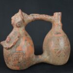 Pre-Columbian Inca Ceramic Whistle with Ritual Motifs