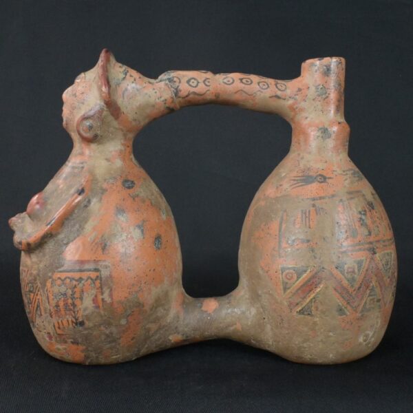 Pre-Columbian Inca Ceramic Whistle with Ritual Motifs - Image 2