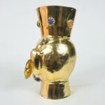 Luxurious Gold-Plated Vase with Precious Gem Inlays - Imagen 4