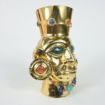 Luxurious Gold-Plated Vase with Precious Gem Inlays - Imagen 8