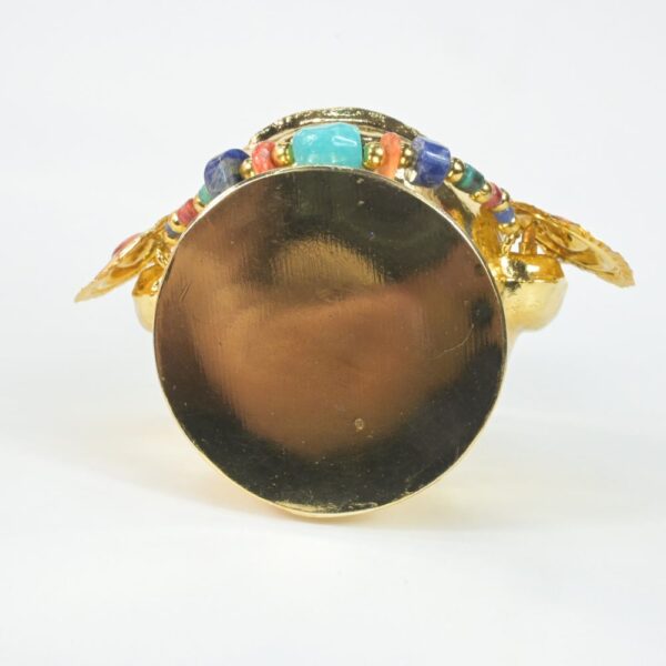 Luxurious Gold-Plated Vase with Precious Gem Inlays - Image 10