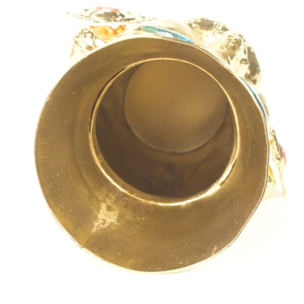 Luxurious Gold-Plated Vase with Precious Gem Inlays - Image 12