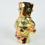 Luxurious Gold-Plated Vase with Precious Stones - Imagen 2