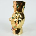 Luxurious Gold-Plated Vase with Precious Stones - Imagen 3