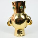 Luxurious Gold-Plated Vase with Precious Stones - Imagen 5