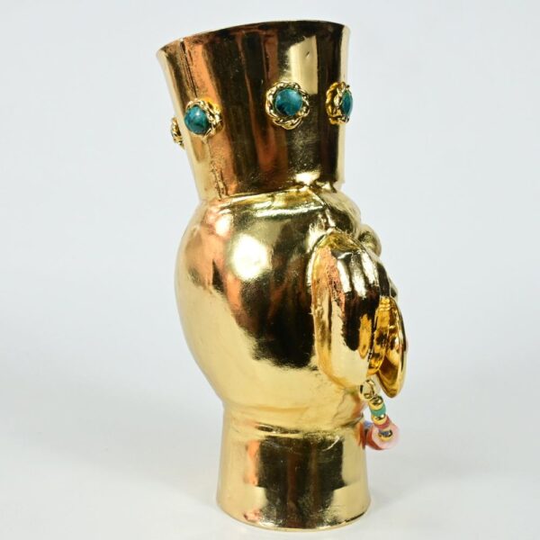 Luxurious Gold-Plated Vase with Precious Stones - Image 6