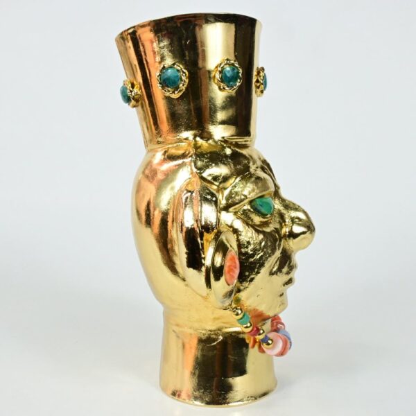 Luxurious Gold-Plated Vase with Precious Stones - Image 7