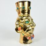 Luxurious Gold-Plated Vase with Precious Stones - Imagen 8