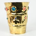 Gold-Plated Luxury Goblet with Precious Stone Inlays