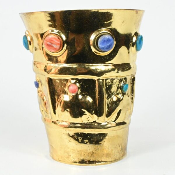 Gold-Plated Luxury Goblet with Precious Stone Inlays - Image 2