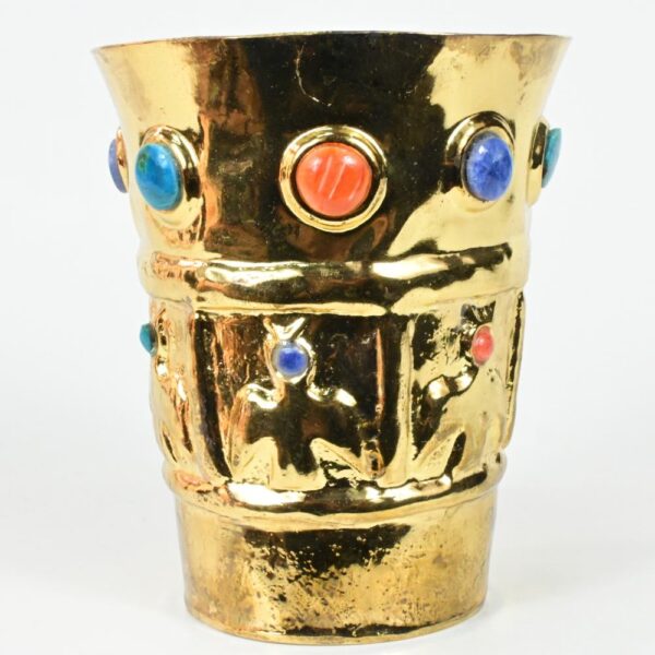 Gold-Plated Luxury Goblet with Precious Stone Inlays - Image 4