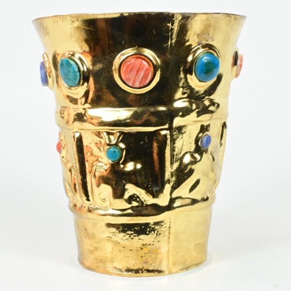 Gold-Plated Luxury Goblet with Precious Stone Inlays - Image 6