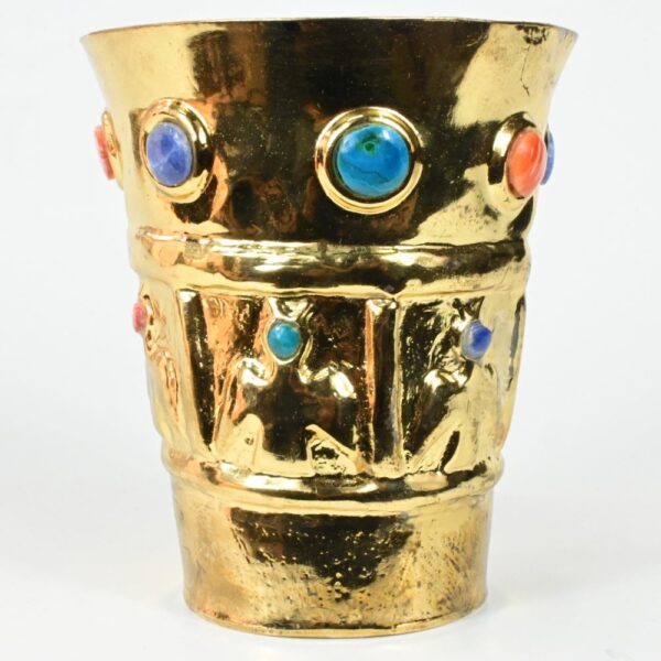 Gold-Plated Luxury Goblet with Precious Stone Inlays - Image 8
