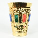 Gold-Plated Decorative Vase with Precious Stones