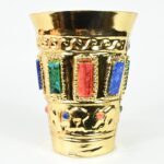 Gold-Plated Decorative Vase with Precious Stones - Imagen 6
