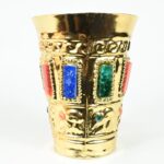 Gold-Plated Decorative Vase with Precious Stones - Imagen 7