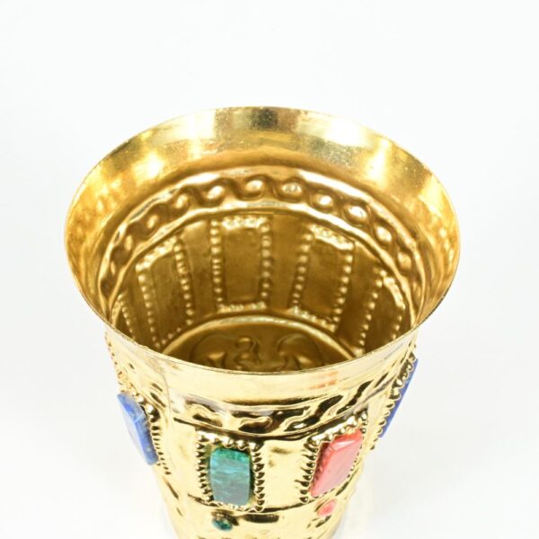 Gold-Plated Decorative Vase with Precious Stones - Image 8